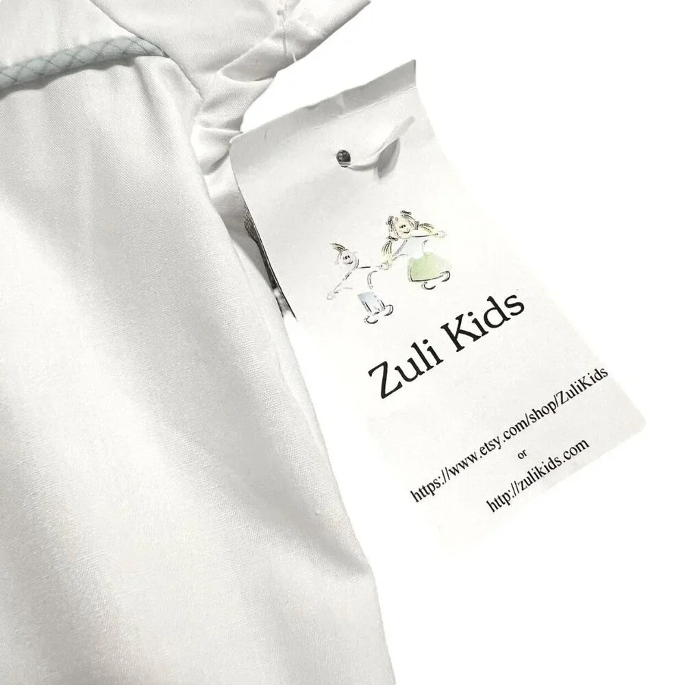 NEW Zuli Kids NEWBORN NB White Embroidered Cross Long Bubble Romper